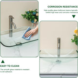 Sarlai Bathroom Vessel Sink Tempered Glass Bowl Vessel Sink with Pop-up Drain Combo 20-1/4 x 14-1/2 Inch Transparent