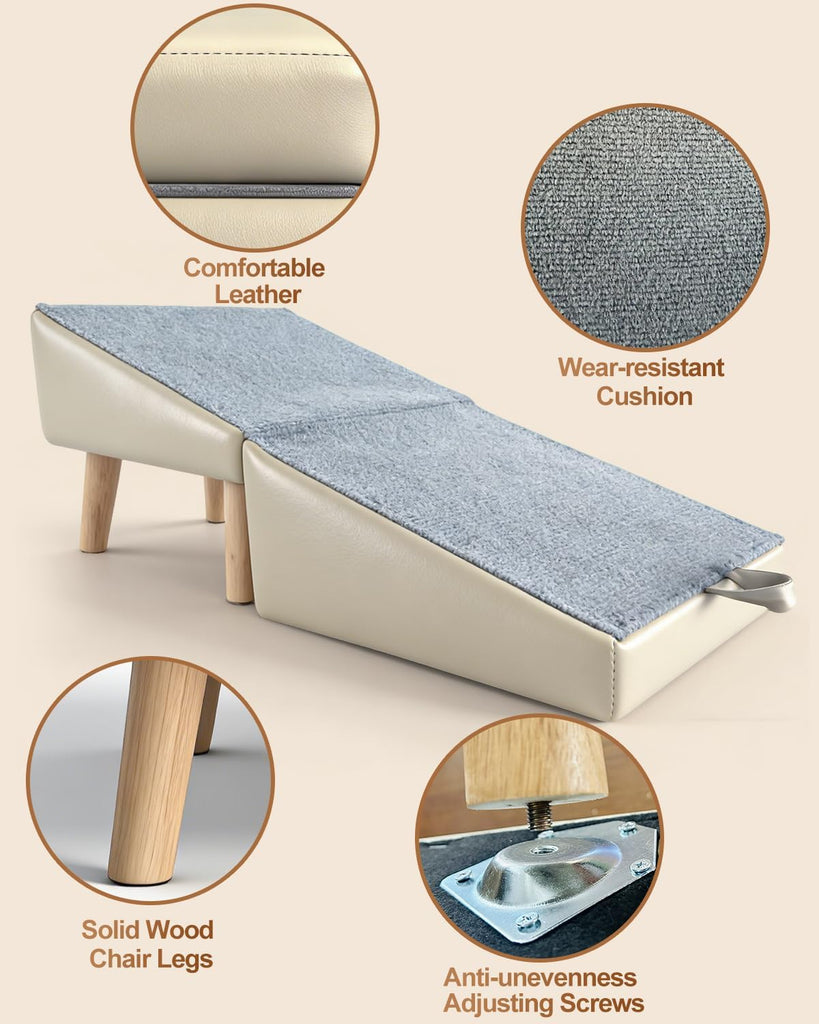 Ottoman Dog Ramp for Couch Sofa & Low Bed, 15.7" W 2-in-1 Pet Steps