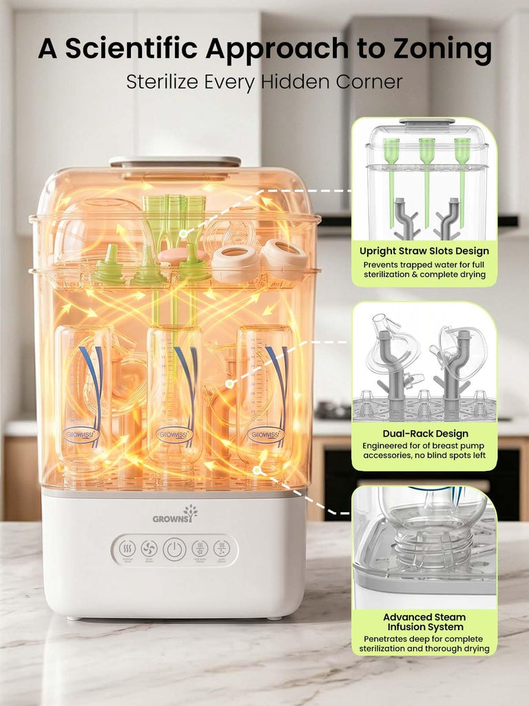 Baby Bottle Sterilizer and Dryer, 3-Tier, with Travel Kit