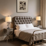 27" Touch Farmhouse Table Lamps with 3-Way Dimmable 2 USB Ports, Vintage Rustic Iron Leaf Nightstand Lamp