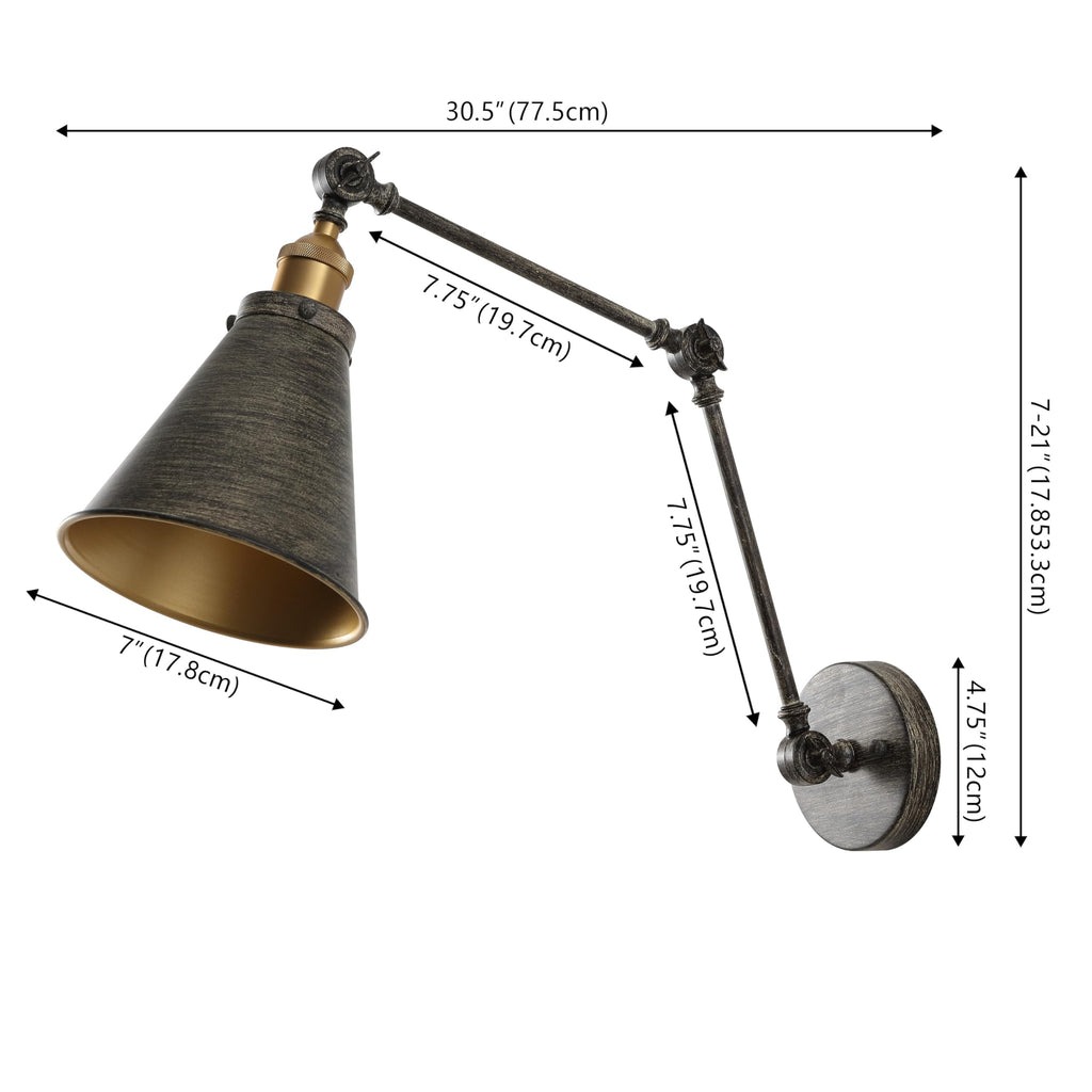 Rover 1-Light Wall Sconce 7", Rustic Dark Gray