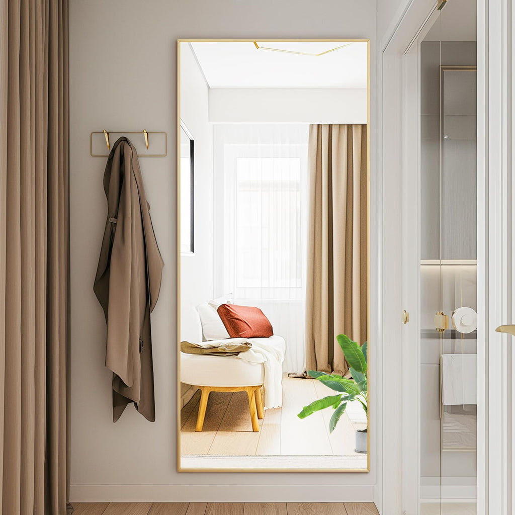 64"x21" Full Length Mirror with Stand, Full Body Floor Mirror