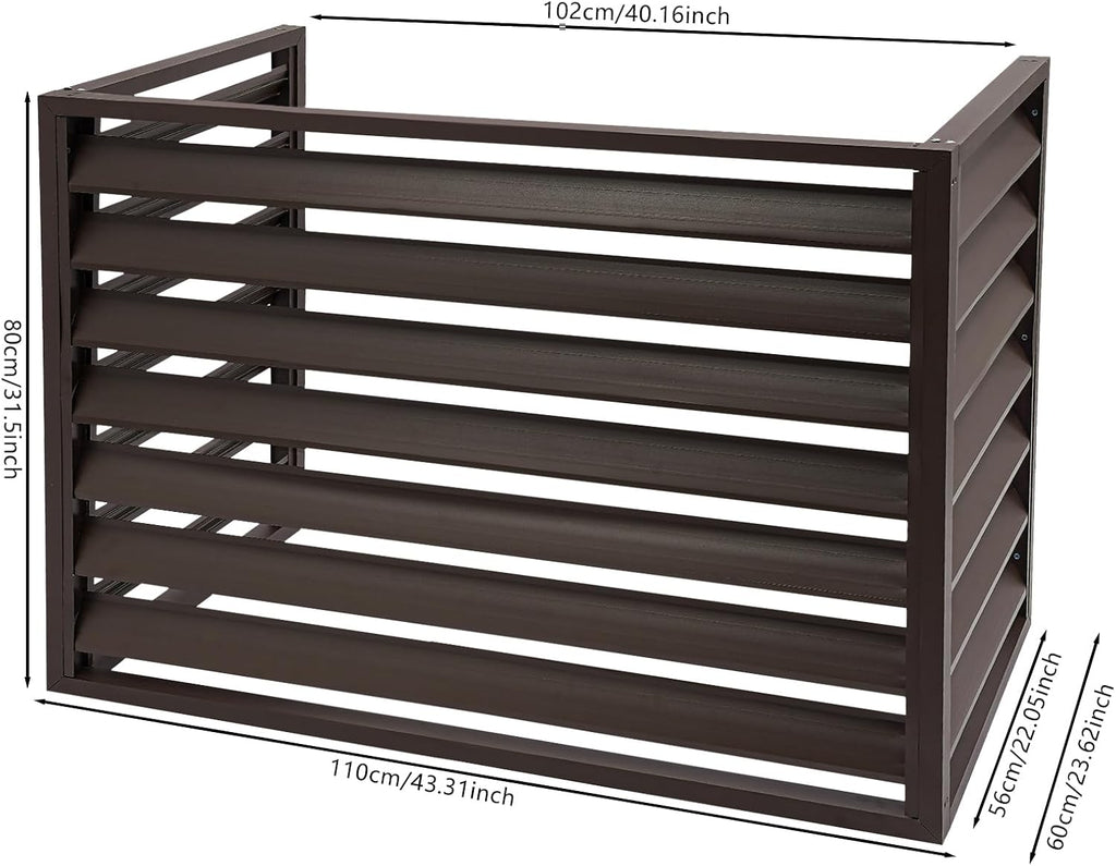 Air Conditioner Fence Aluminum Alloy Air Conditioner Protective Cover Modern Privacy Fence Screen Rectangular Privacy