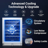 COOLER Wine Fridge & Cooler - 24 Inch 56 Bottle Wine Cooler Refrigerator, 41