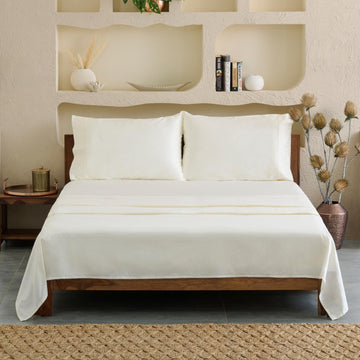 Certified Supima Cotton Queen 4-Piece Sheet Set|With Fiber coin for genuity|100% America grown cotton|15 Inch Deep