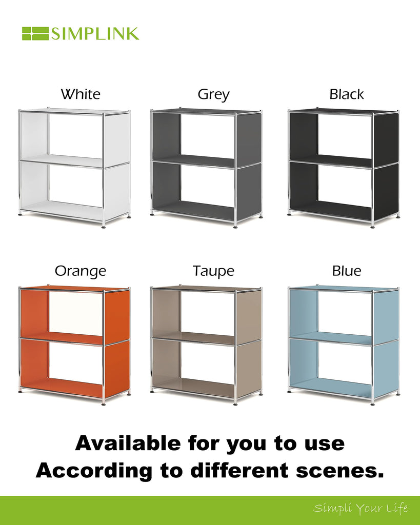 Metal Bookcase with Chrome Frame, Mid-Century Modern, H32.5