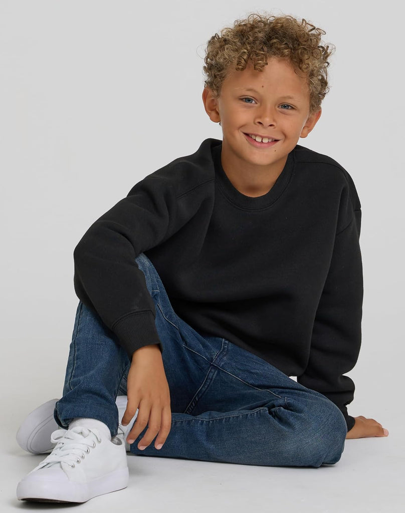 3 Pack Boys Sweatshirts Long Sleeve Boy Crewneck Relaxed Soft Essentials Teen Pullover Sweaters For Youth Kids