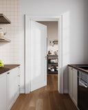 24"x80" 2-Panel Interior Slab Door,Pre-Assembled Solid Core French Wood Panel for Pantry Laundry Closet Bathroom,White