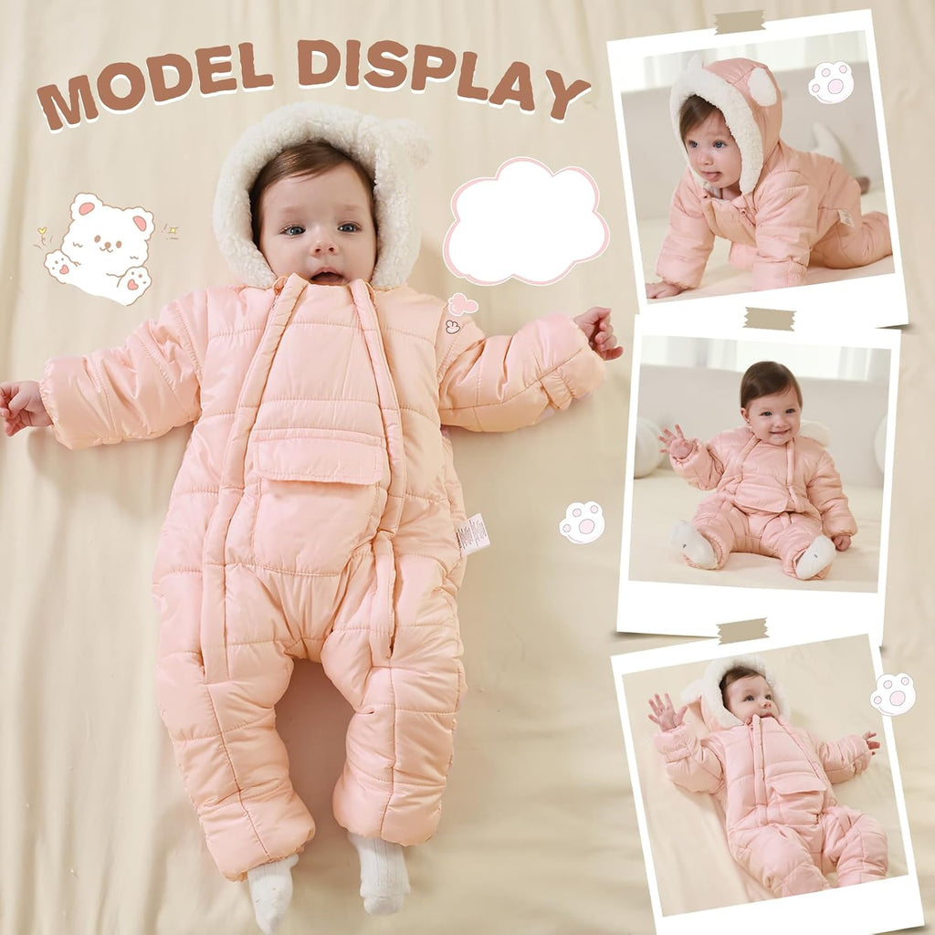 Baby Girls Boys Snowsuit Winter Clothes Jumpsuit Romper Infant Hooded Fleece Coat Jacket Outwear