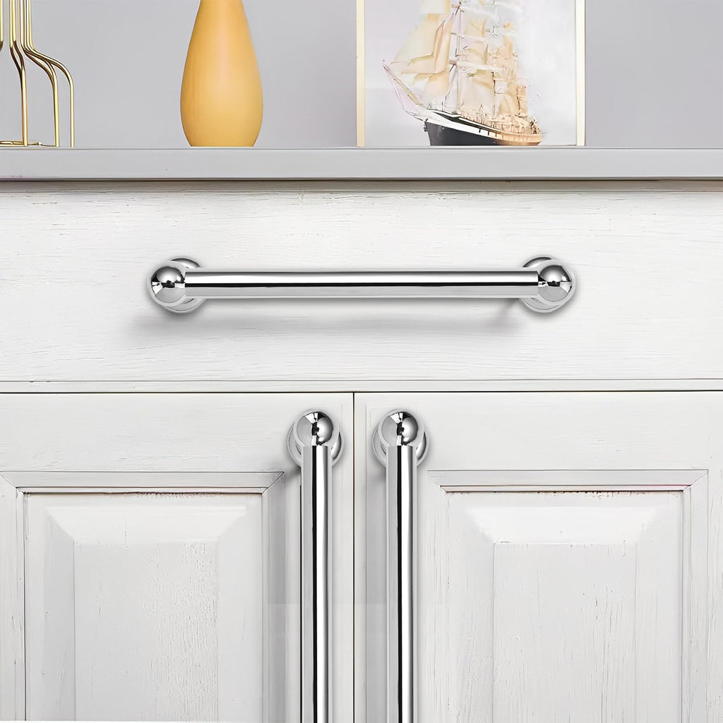 10 Pack 4 inch(102mm) Hole Center Vibrant Polished Chrome Cabinet Pulls Solid Heavy-Duty Kitchen Cabinet Hardware for