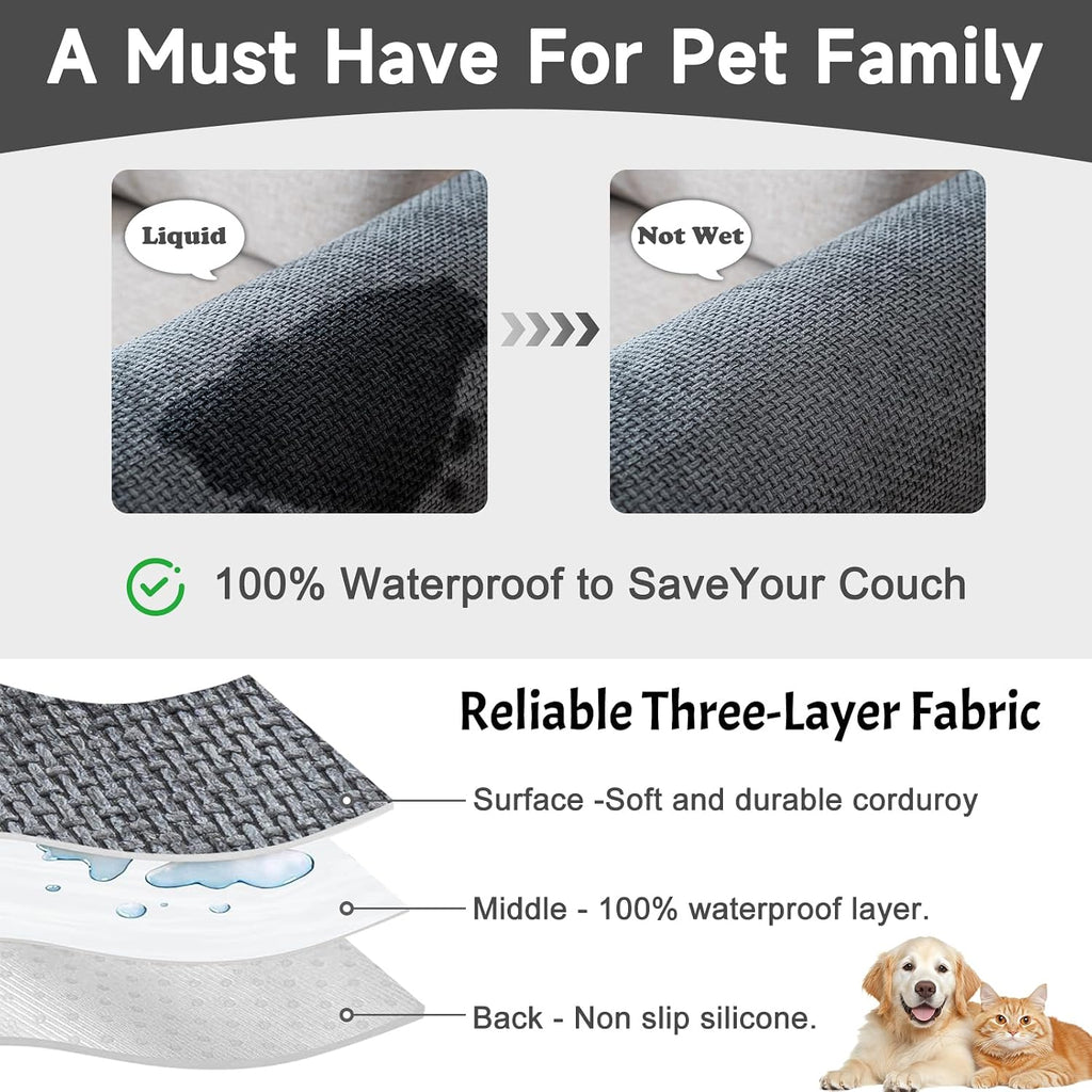 Couch Arm Covers, Sofa Arm Cover, Anti-Slip Waterproof Armrest Covers, Pet Proof Armrest Protectors for Couch