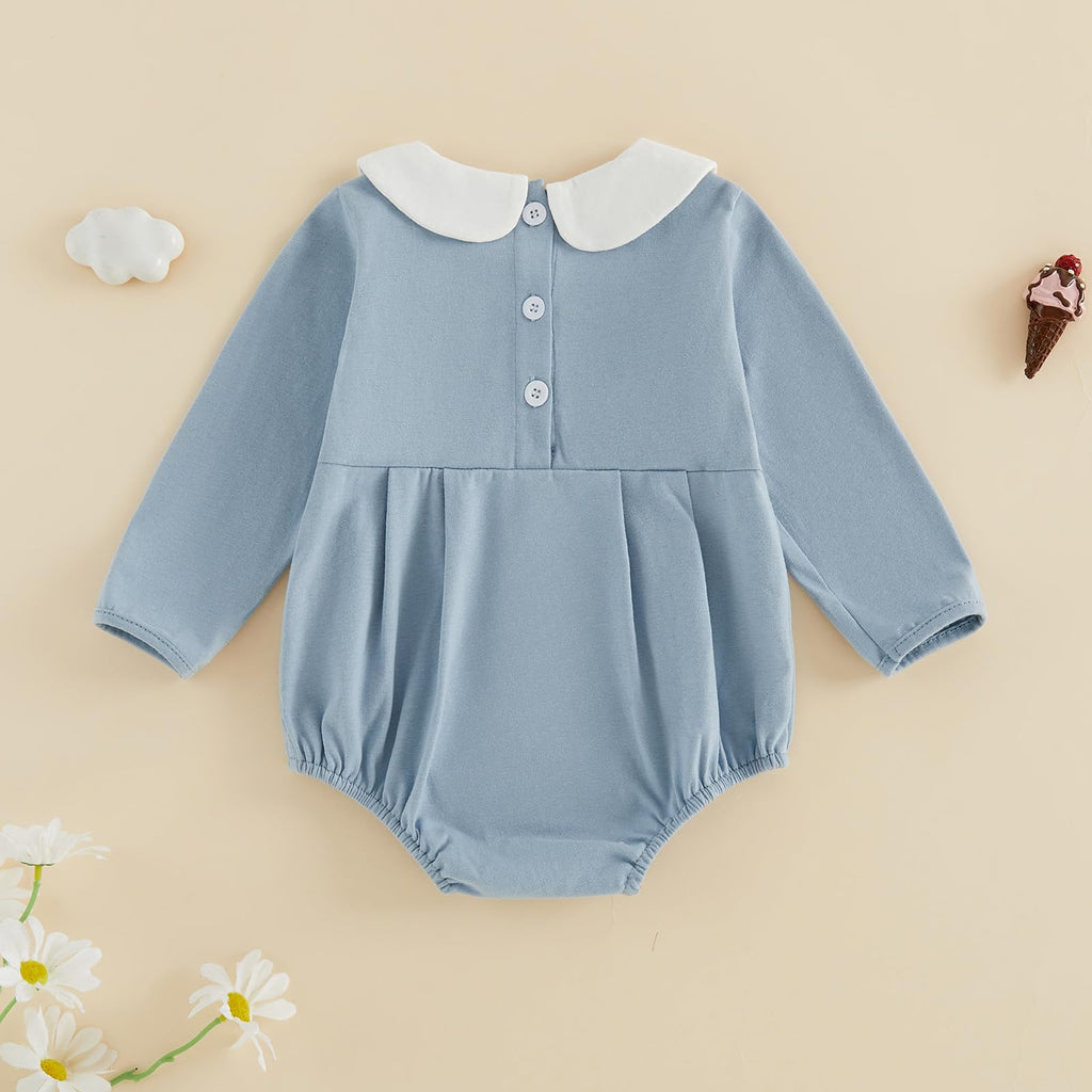 Baby Boy Girl Bubble Romper Infant Long Sleeve Collar Fall Romper