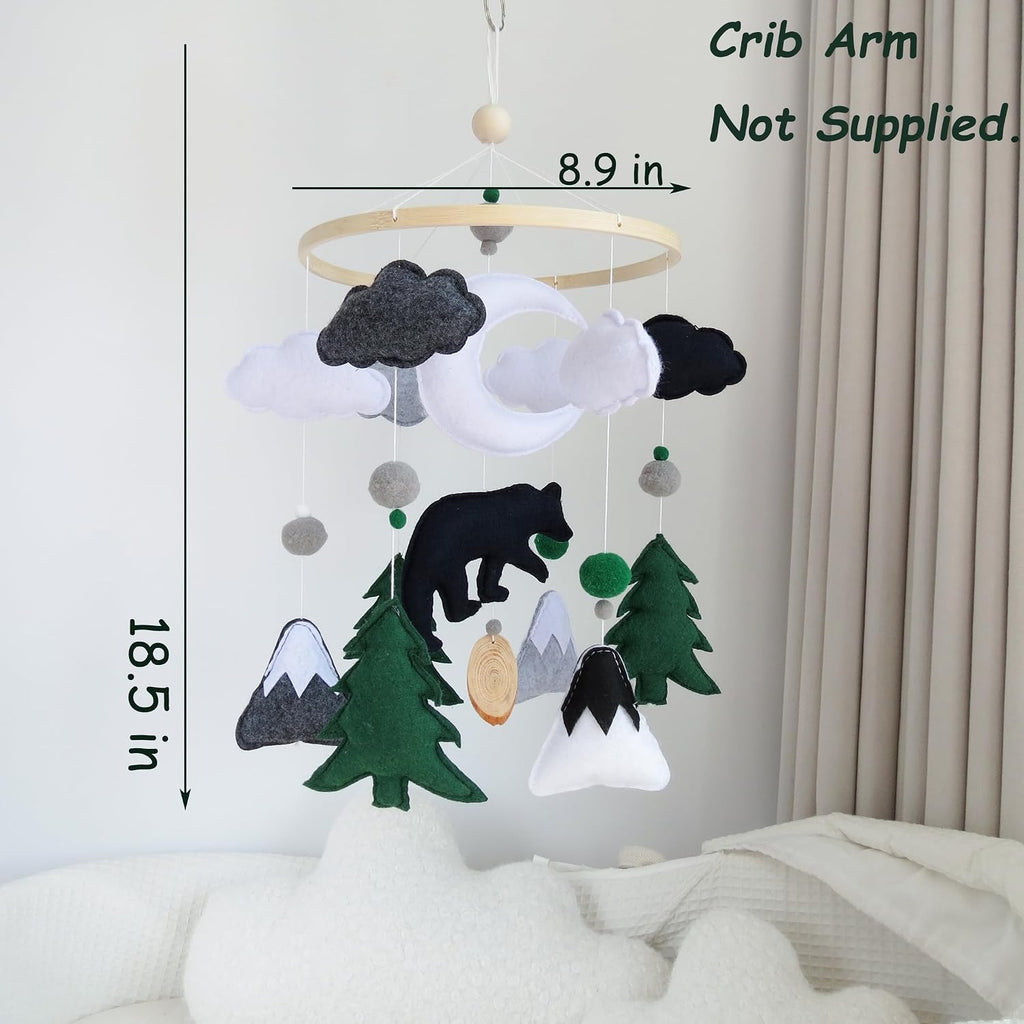 Woodland Mobile for Crib Bear Baby Mobile for Crib Woodland Crib Mobile for Boys Girls Forest Baby Nursery Mobile
