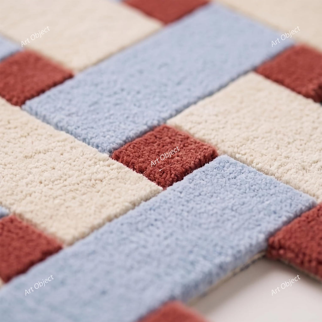 Hand Tufted Wool Area Rug, Scandinavian Abstract