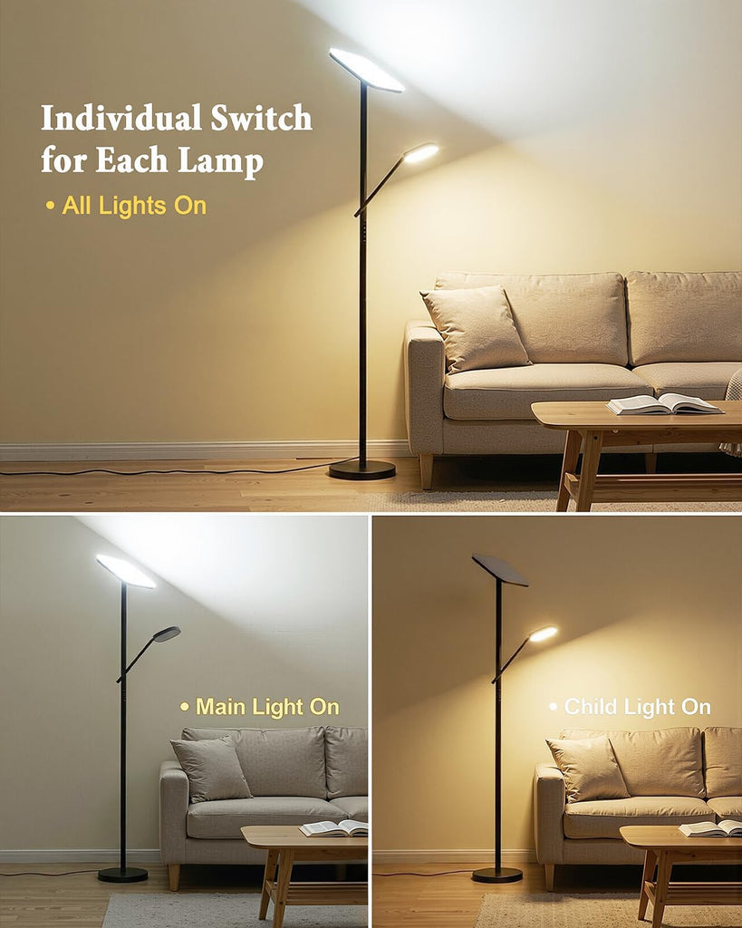 Floor Lamp, Upgraded 36W 3000LM Torchiere Super Bright LED Floor Lamp