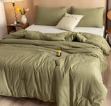 Queen Comforter Set Olive Green, 3pcs Bedding Sets Queen (1 Boho Olive Comforter & 2 Pillowcases)