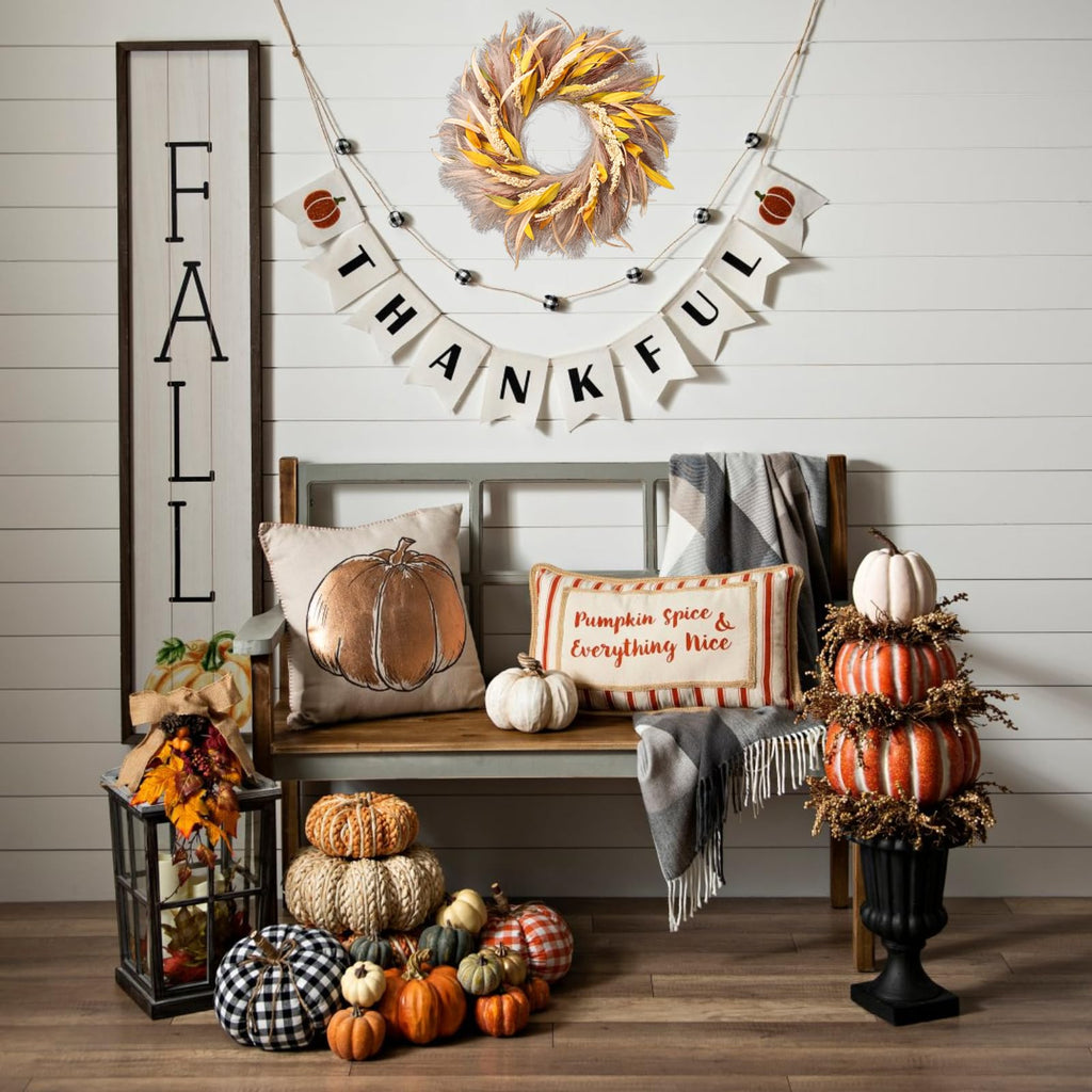 Fall Wreath 22-24inch Autumn Door Wreath Front Door Decor