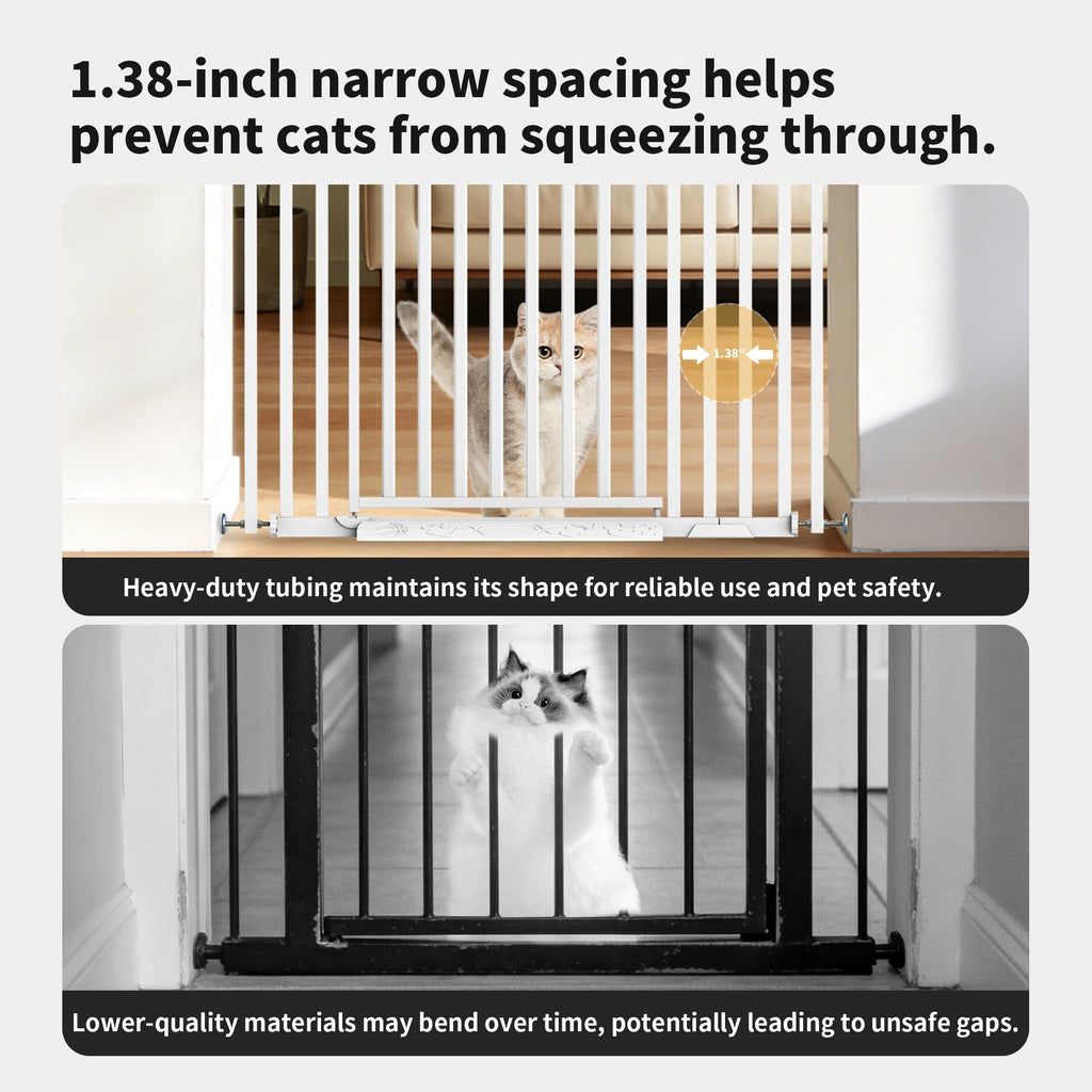 78.74" Extra Tall Cat Gate for Doorway, Wide Adjustable 27.56"-41.7" No Drilling Pet Proof Safety Door Gate, Pressure