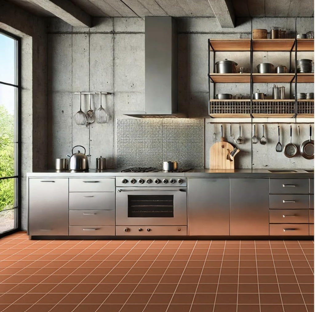 6x6 Matte Red Quarry Tile - Non-Slip Heavy-Duty Ceramic Floor & Wall Tile, 30 Tiles (7.5 Sq Ft), for Commercial