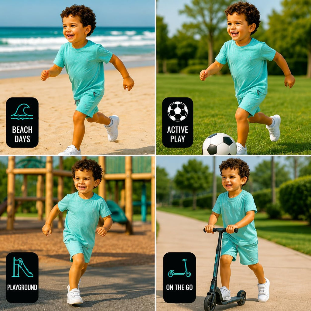Toddler Baby Boys Graphic Tee & Shorts Piece Summer Set