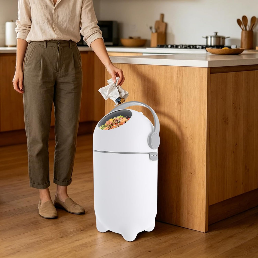 Diaper Pail Airtight Odor Lock 3.96 Gal Nursery Trash Can Holds 16 Diapers Easy Clean
