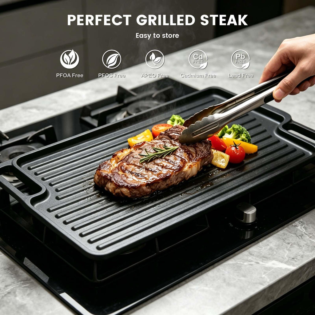 Reversible Cast Iron Griddle Pan 16 Inch