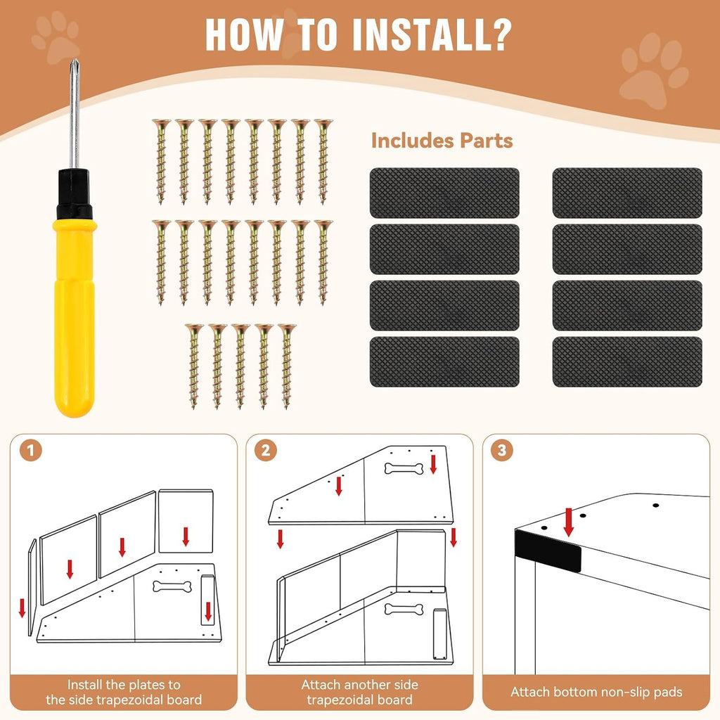 Dog Ramp for Small Dogs with Non-Slip Cover&Pads, Easy up and Down