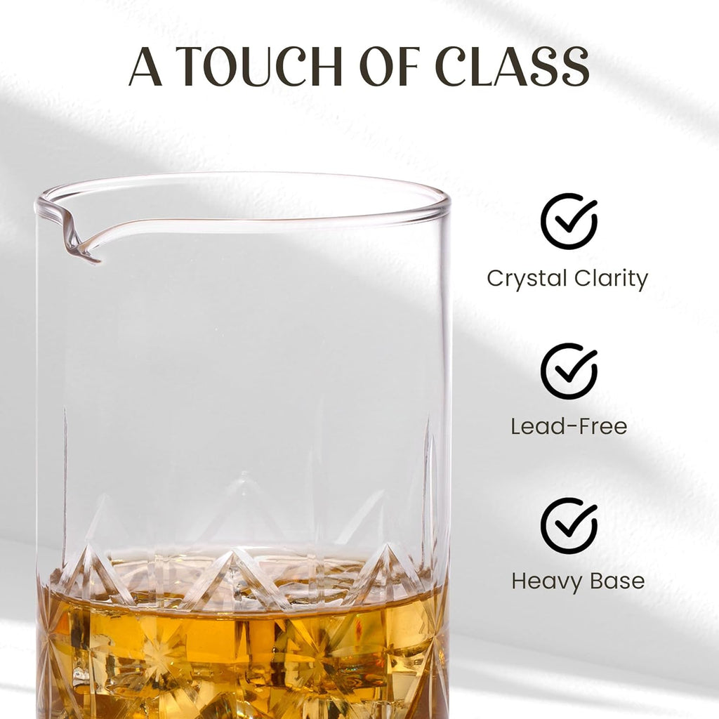 Cocktail Set - 7-Piece Bartender Kit with Mixing Glass Set, Japanese Jigger, Spoon, Muddler, and Strainer - Perfect