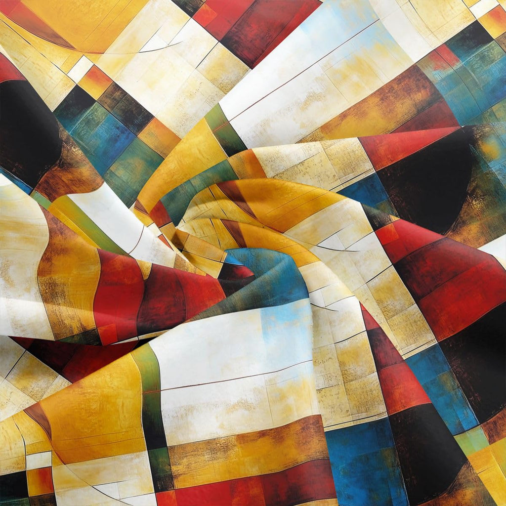 Abstract Striped Fabric By The Yard Boho Geometric Upholstery