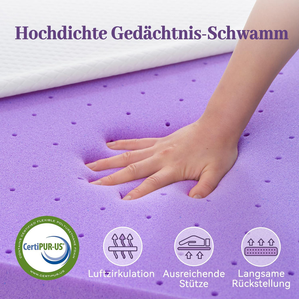 3 Inch Gel Memory Foam Mattress Topper Full Size, Ventilated High Density Pad for Back Pain, Bed Topper with