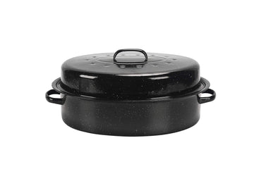 17-inch Covered Oval Enamel Roaster