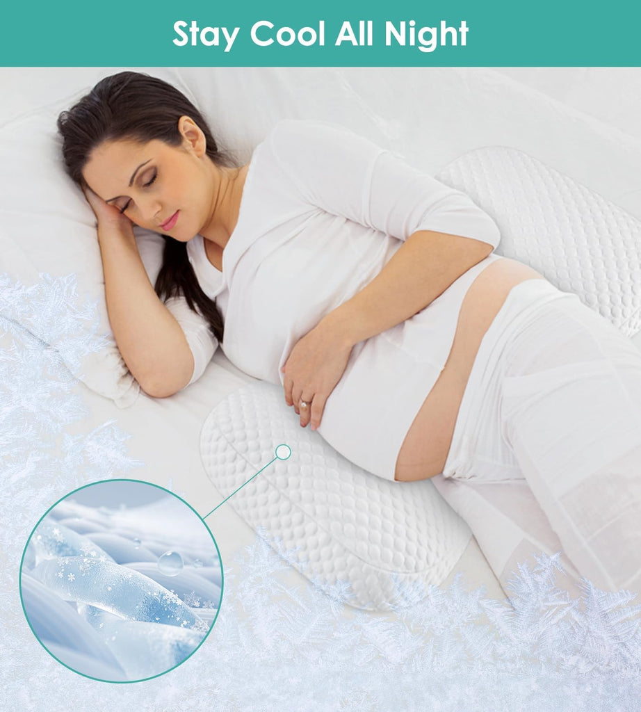 Pregnancy Pillow Cooling for Sleeping Adjustable Support Maternity Pillow | Wedge Pregnancy Pillow, W-Shaped For