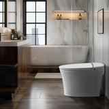Elongated Smart Toilet with Bidet, Tankless One-Piece Design with Foot Sensor Auto Flush, Heated Seat