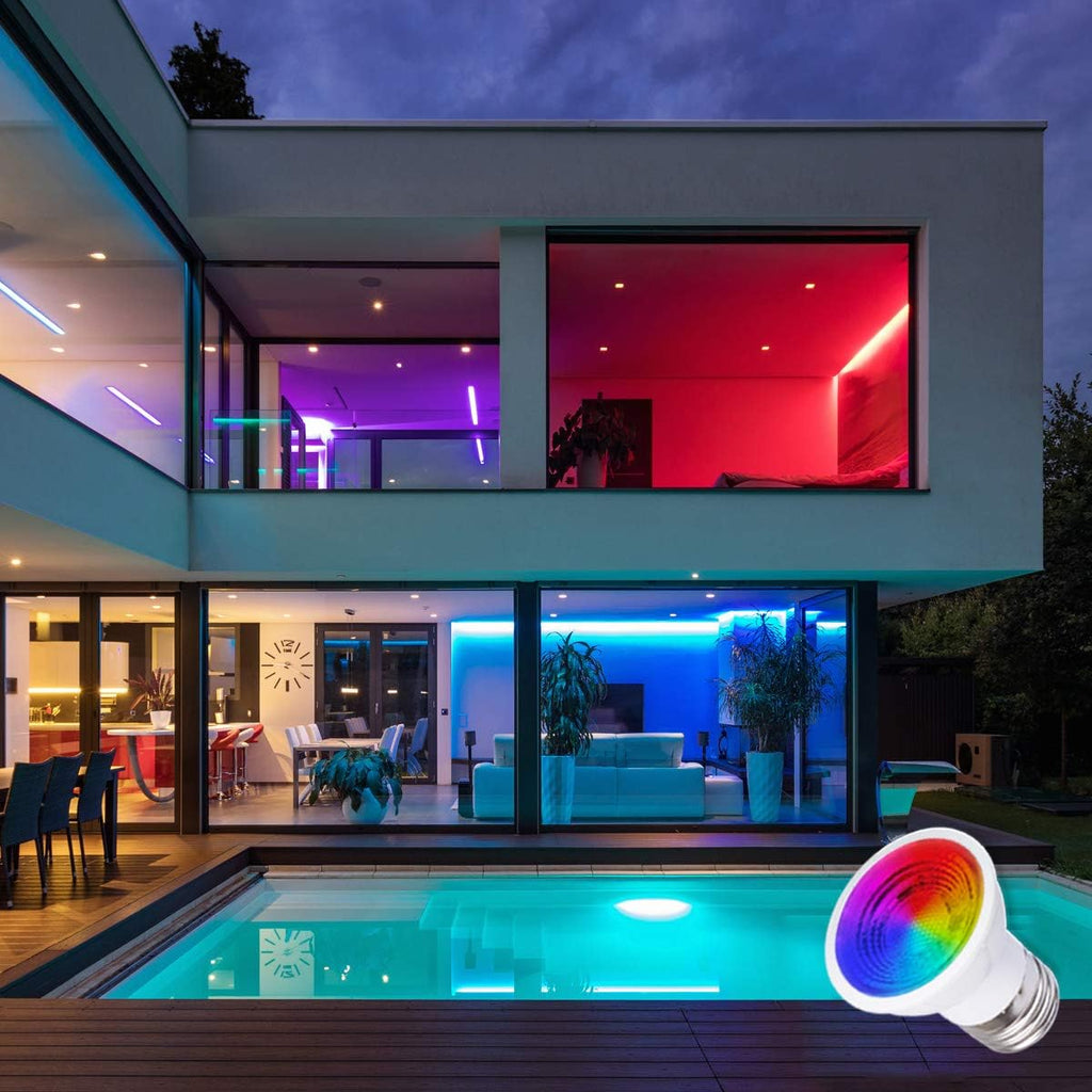 Par16 LED Light Bulbs 40 Watt Equivalent Color Changing E26 Screw Beam Angel 45°, 12 Colors Dimmable Warm White 2700K