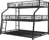 Heavy Duty Triple Bunk Bed for Multiple Kids,Twin XL Over Full XL Over Queen Triple Bunk Bed with Long and Short