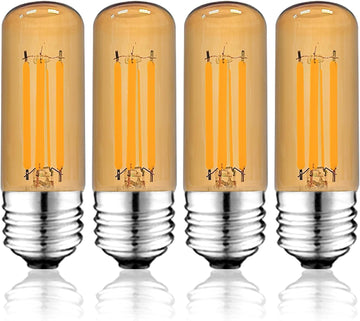 3.2 Inch 2200K Amber White E26 LED Bulb 60 Watt Equal, AC 120V 600LM Edison Bulbs Dimmable, 6W T10 T30 Tubular