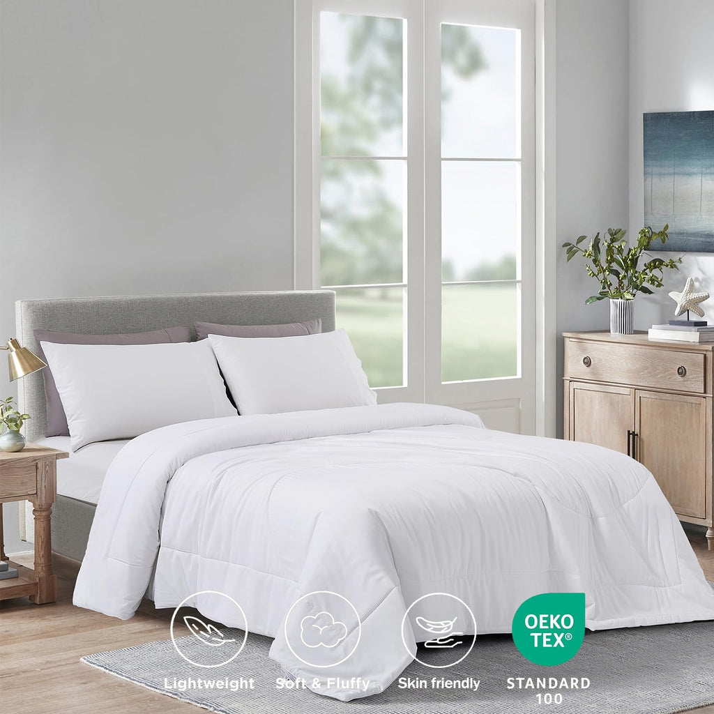 Bamboo Viscose Comforter Set Twin Size 2 Pieces - White