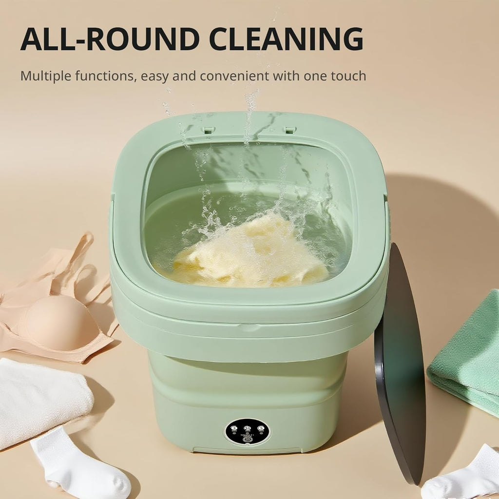 Portable Washing Machine, Mini Washer, 16L Upgraded with Spin Basket, Foldable Design Ideal for Apartment, Home and