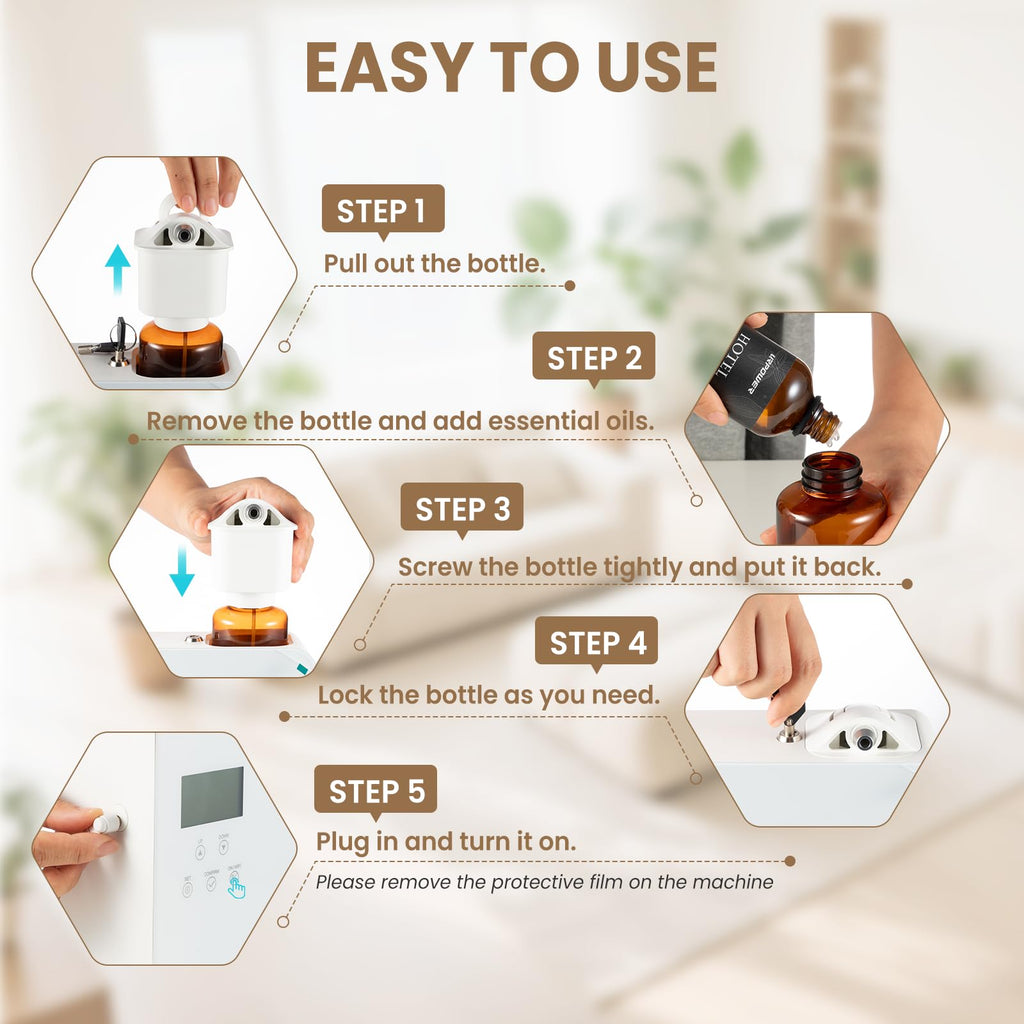 300mL Waterless Essential Oil Diffuser, Cold-Air Scent Diffuser