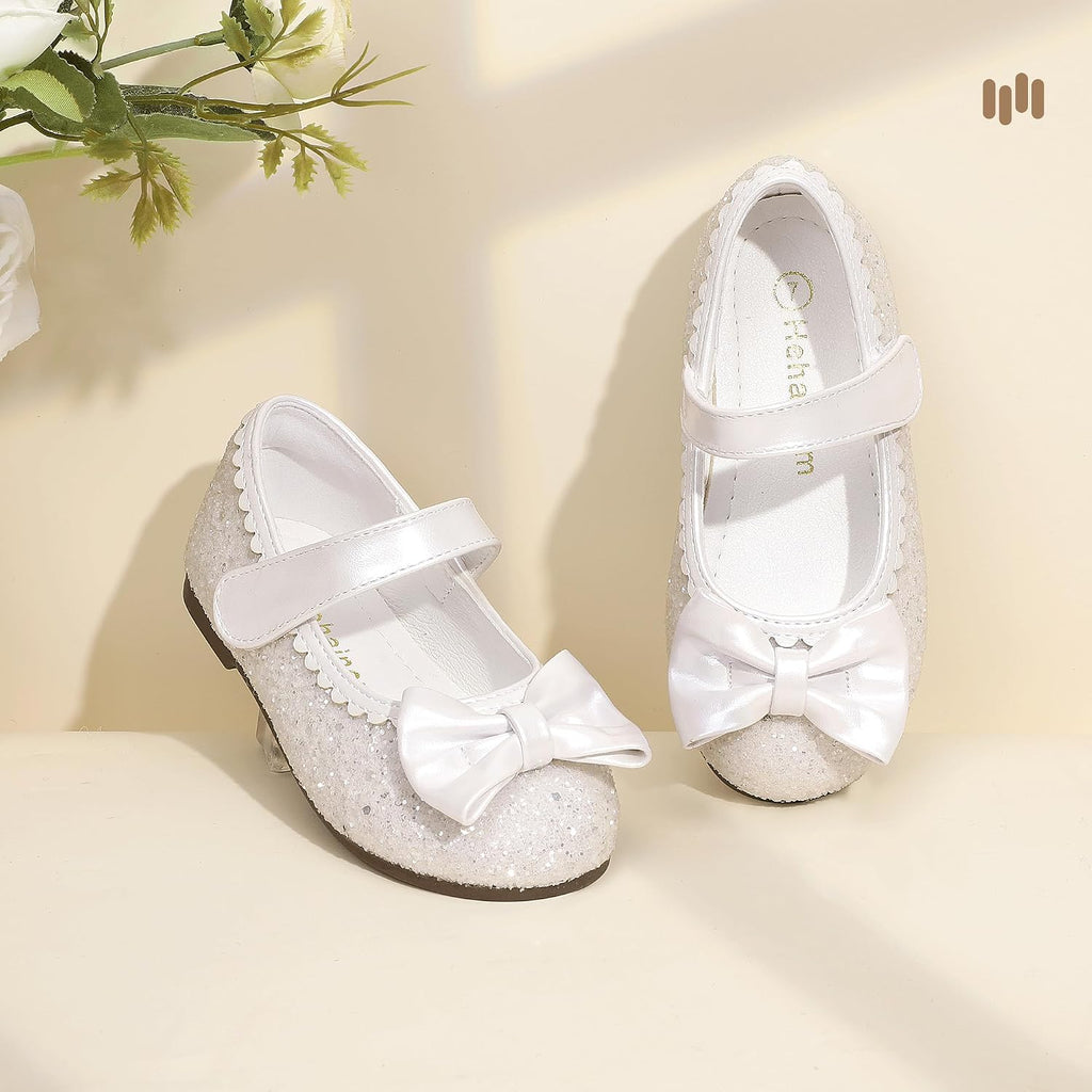 Girls Dress Shoes Toddler Sparkle Bow Ballet Flats