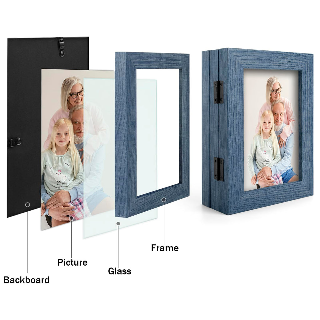5x7 Triple Picture Frames Blue, 2 Pack