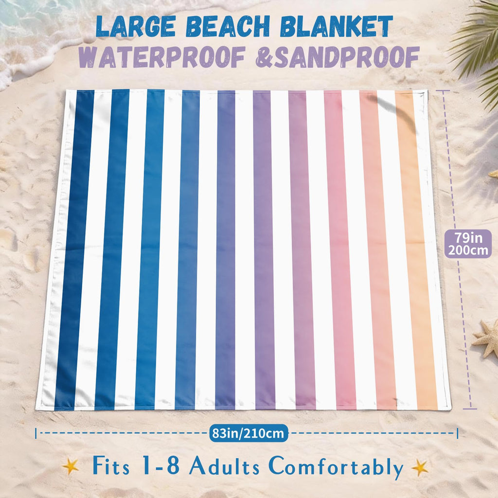Beach Blanket Waterproof Sandproof, Extra Large Beach Mat