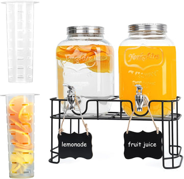 Gallon ,Beverage Jars with Stand - Set of 2