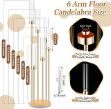 4 Sets Acrylic Candelabra Centerpieces 46.5'' Tall Clear Candle Holders Pillar Taper Candlestick with Lampshades 6