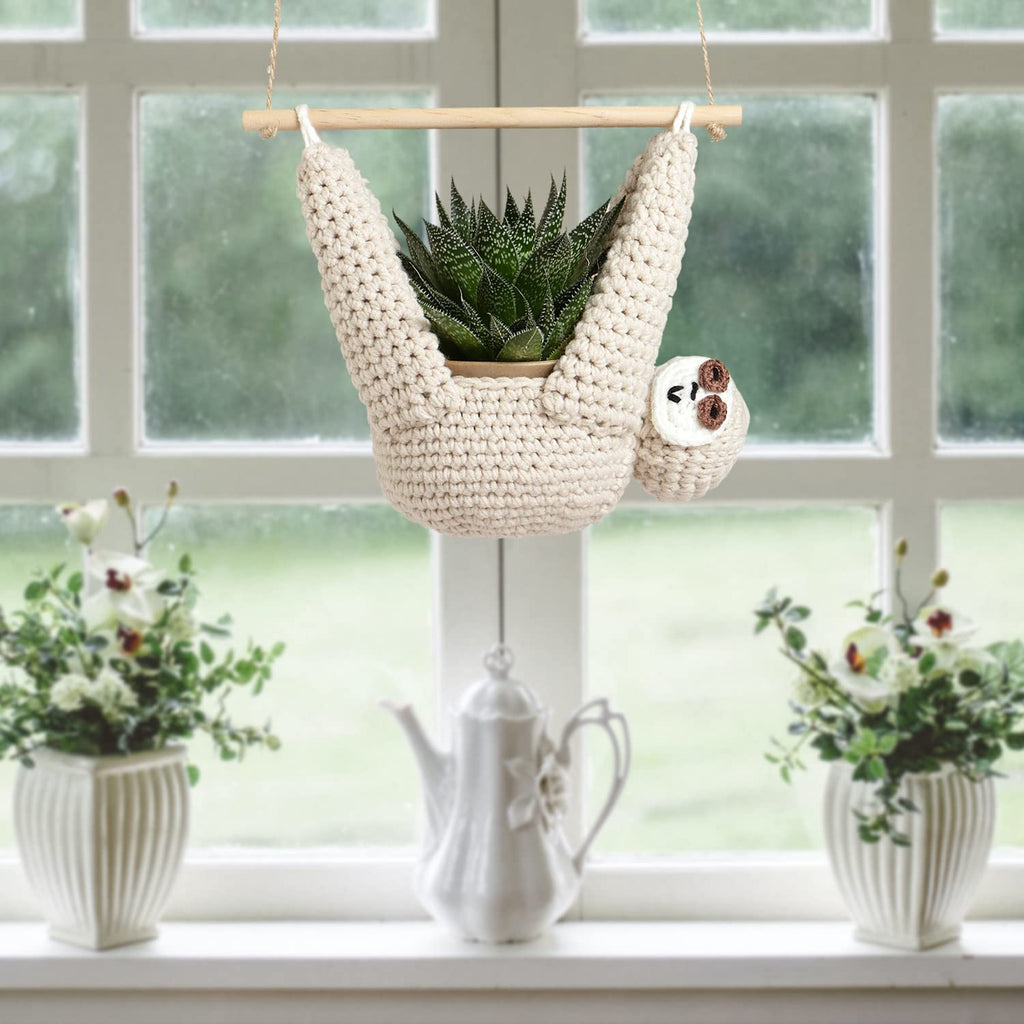 Sloth Gifts Sloth Plant Hanger Plant Gifts Macrame Hanging Planter