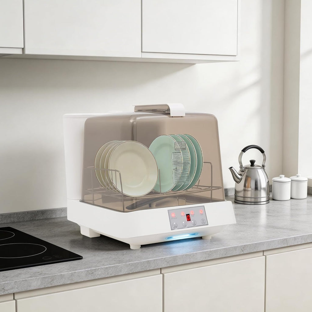 Countertop Dishwashers, 800W Portable Dishwasher Featuring with 6L(1.59G) Built-in Water Tank