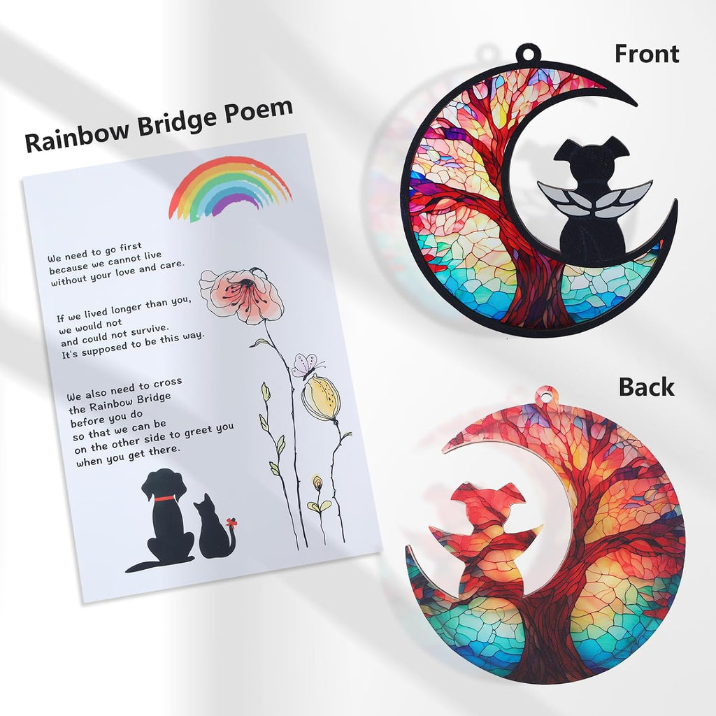 DIY Dog Angel Memorial Suncatcher with Sympathy Card, Memorial Gifts for Loss of Dog Sympathy Gift, Pet