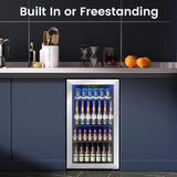 Mini Fridge 130 Can Beverage Refrigerator Cooler, 3.2 Cu.Ft Drink Fridge forSoda