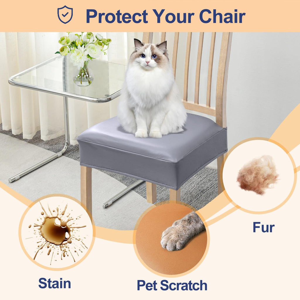 Waterproof Pu Leather Seat Covers Chairs Set of 6