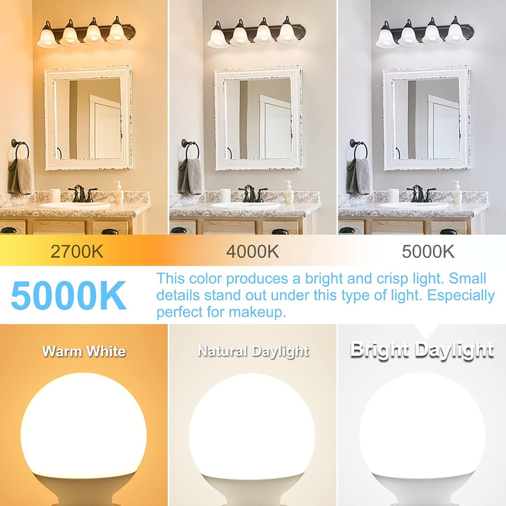 8 Pack LED Globe Light Bulbs 5000K Daylight E26 Base 60W Equivalent